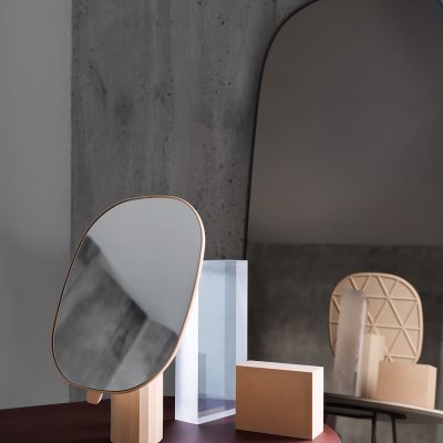FRAMED Mirror Large, Grey-Clear