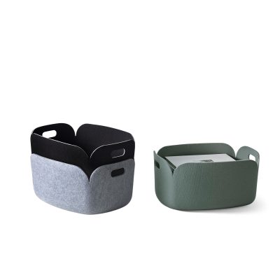 RESTORE Basket 48x35 cm, Grey Melange