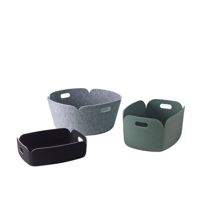 RESTORE Basket 48x35 cm, Grey Melange