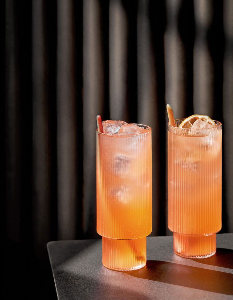 RIPPLE Long Drink Glass set of 4, Clear