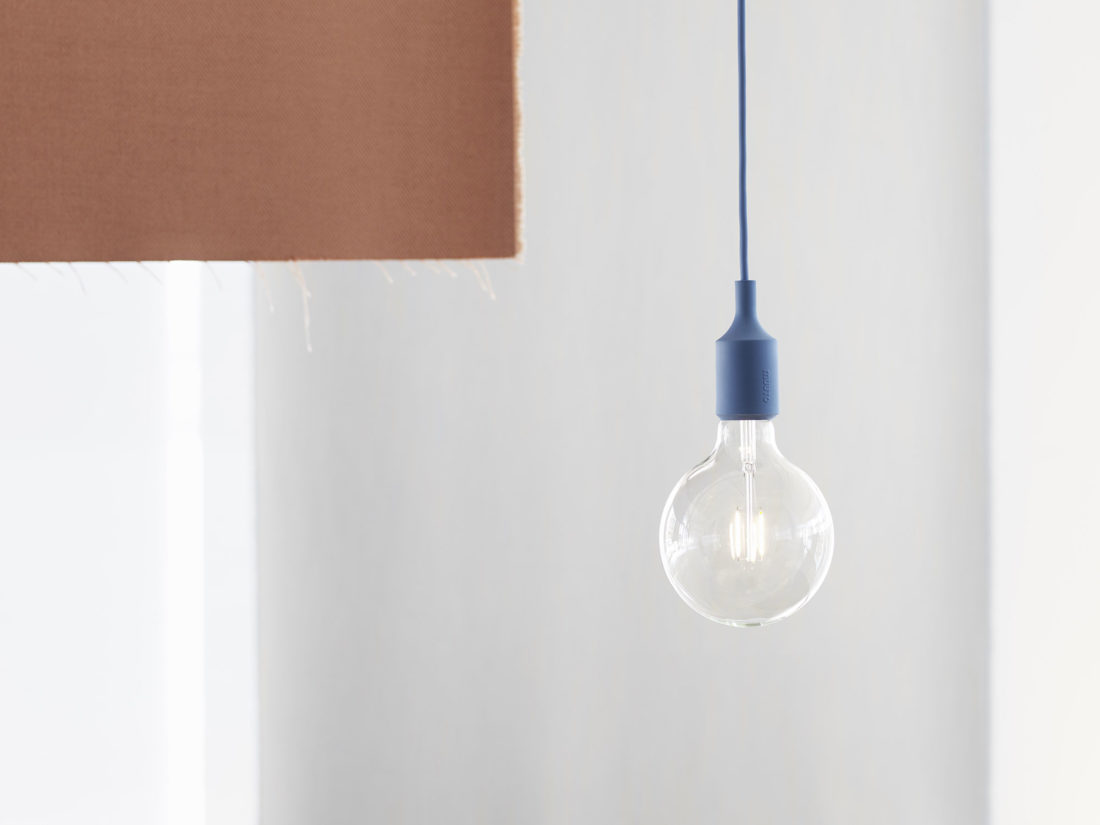 E27 Pendant Lamp, Pale Blue