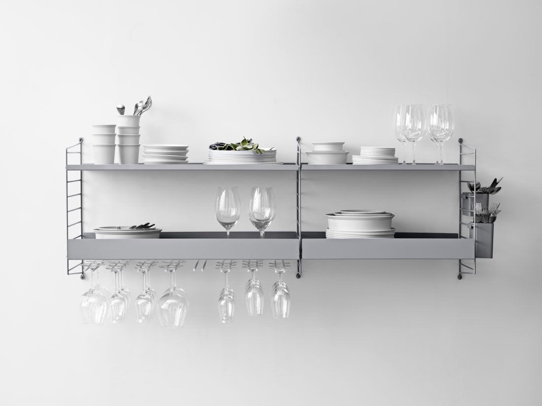 STRING Metal Shelves High Edge, 58x30cm