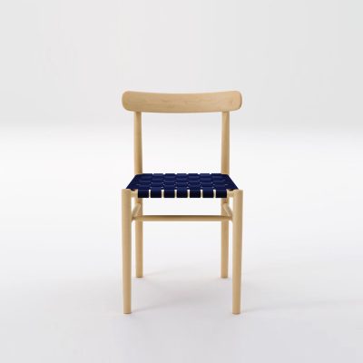 Lightwood Chair, Webbing Blue