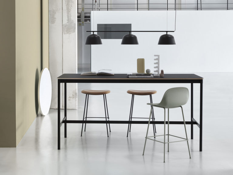 FIBER Counter Stool Tube Base, H65cm, Black