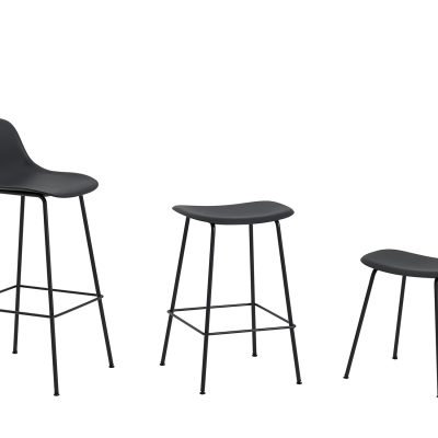 FIBER Counter Stool Tube Base, H65cm, Black