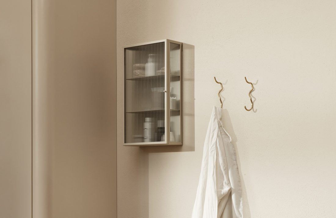 HAZE Wall Cabinet, Reeded Glass