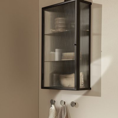 HAZE Wall Cabinet, Reeded Glass