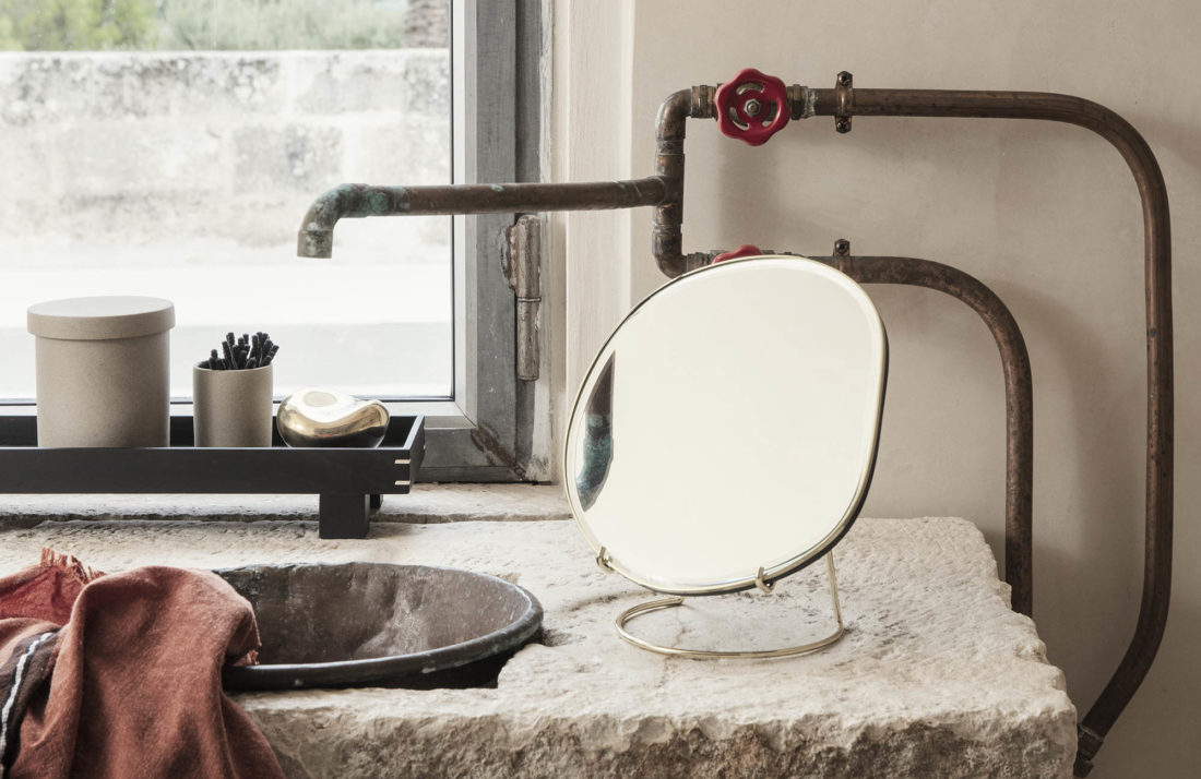 POND Table Mirror, Brass