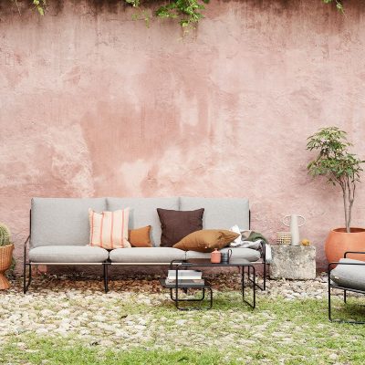 DESERT Sofa 3 Seater, Stripe Chocolate