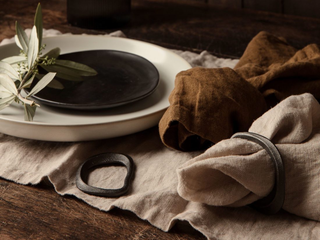 LINEN Placemat Set of 2, Cinnamon