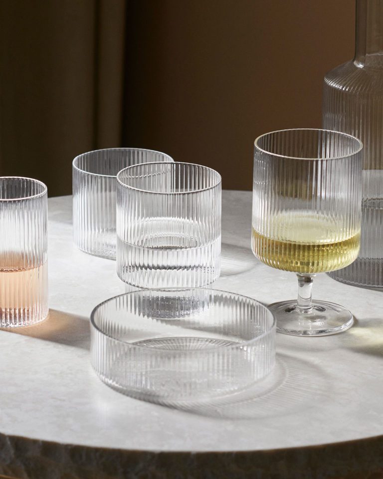 RIPPLE Serving Bowls set of 4, Clear
