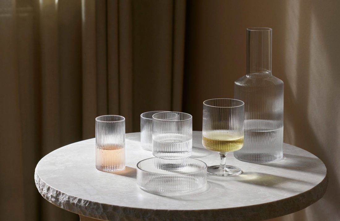 RIPPLE Serving Bowls set of 4, Clear