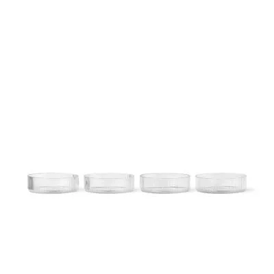 RIPPLE Serving Bowls set of 4, Clear