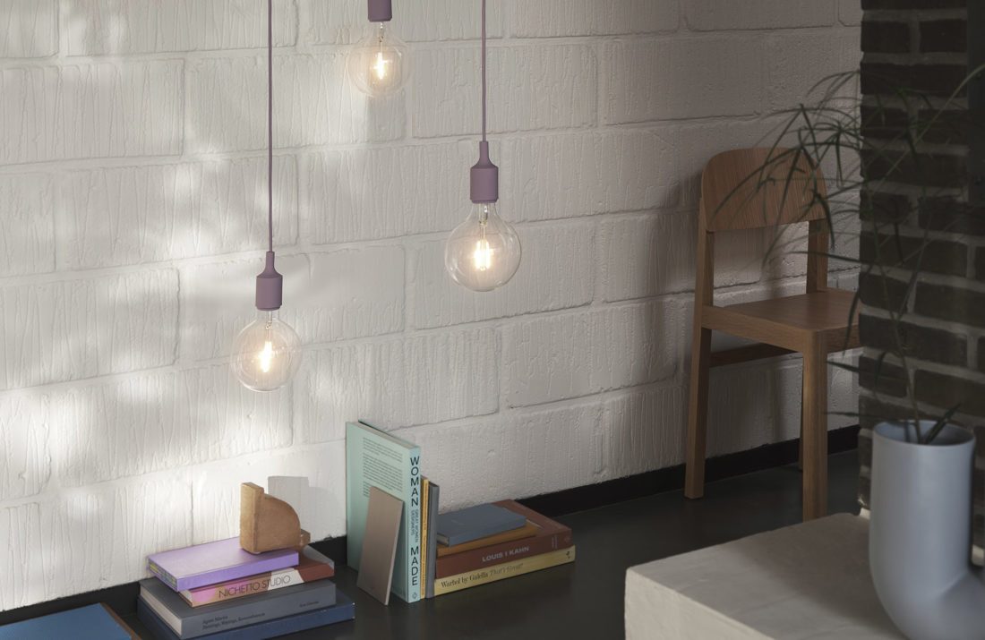 E27 Pendant Lamp, Dusty Lilac