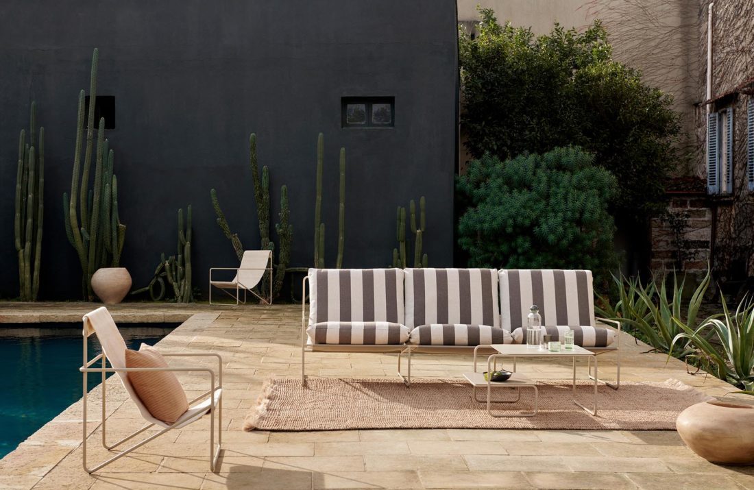 DESERT Sofa 2 Seater, Stripe Chocolate