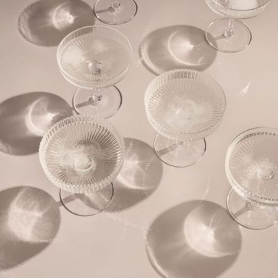 RIPPLE Champagne Glass set of 2, Clear