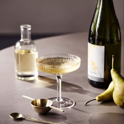 RIPPLE Champagne Glass set of 2, Clear