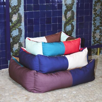 HAY DOGS BED L, Burgundy/Green