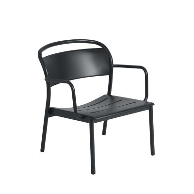 LINEAR Steel Lounge Armchair - Anthracite Black