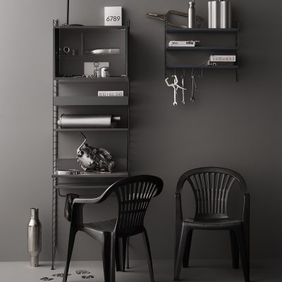 STRING Display Cabinet with Swing Glass Door
