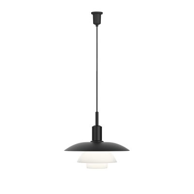 PH 5/5 Pendant, Metal Black/Opal Glass