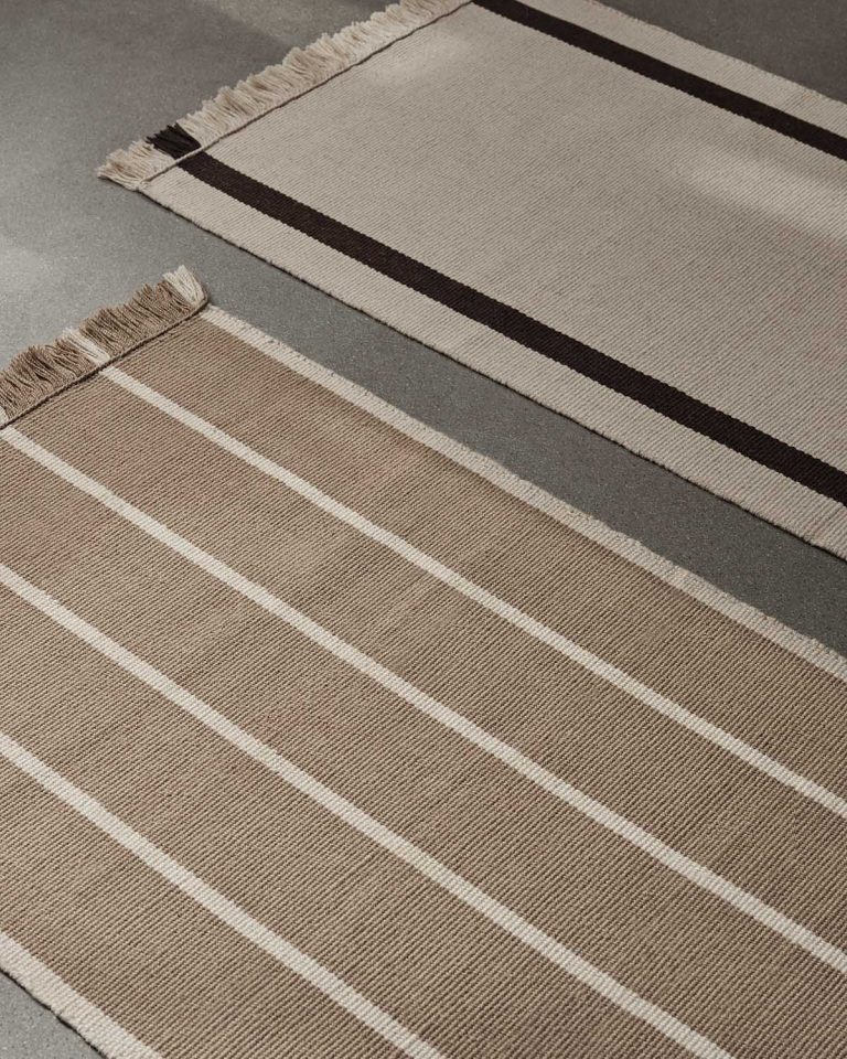 CALM Kelim Rug, Dark Sand/Off-white