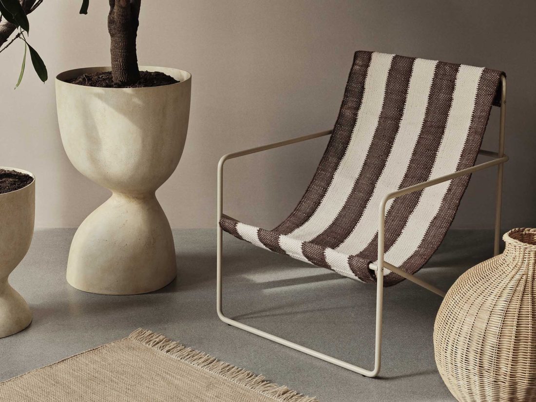 DESERT Lounge Chair, Off-white/Chocolate