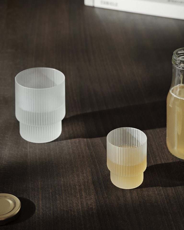 RIPPLE Small Glasses set of 4, Frosted