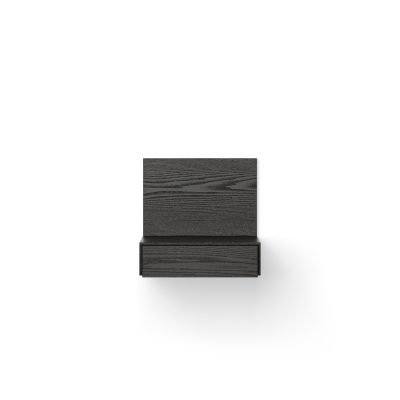 TANA Wall Mounted Nightstand, Black Stained Oak