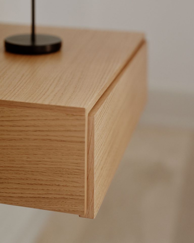 TANA Wall Mounted Nightstand, Walnut
