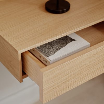 TANA Wall Mounted Nightstand, Walnut