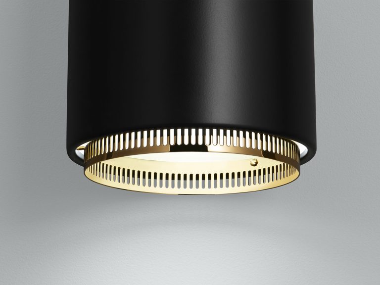Pendant Light A110 "Hand Grenade", Black/Brass