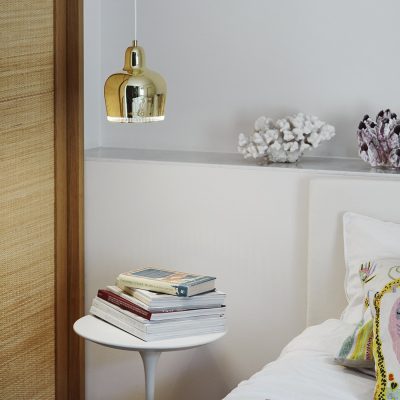 Pendant Light A330S "Golden Bell", Brass/White