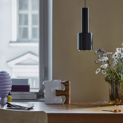 Pendant Light A110 "Hand Grenade", Black/Brass