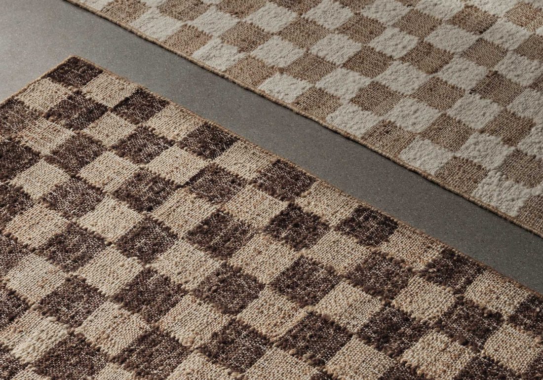 CHECK Wool Jute Rug, Coffee/Natural