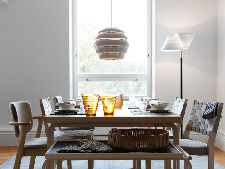 Pendant Light A331 “Beehive“, White/Brass