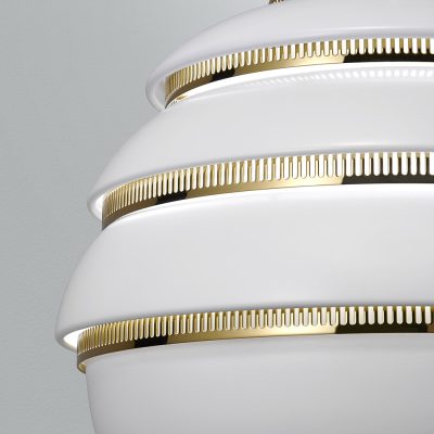 Pendant Light A331 “Beehive“, White/Brass