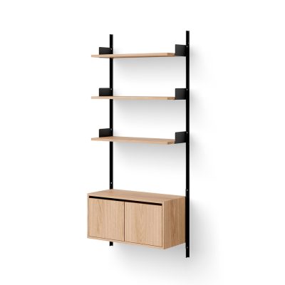 N.W. Shelving System, Wall Shelf 1900 w. Cabinet Low