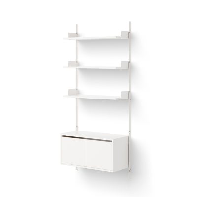 N.W. Shelving System, Wall Shelf 1900 w. Cabinet Low