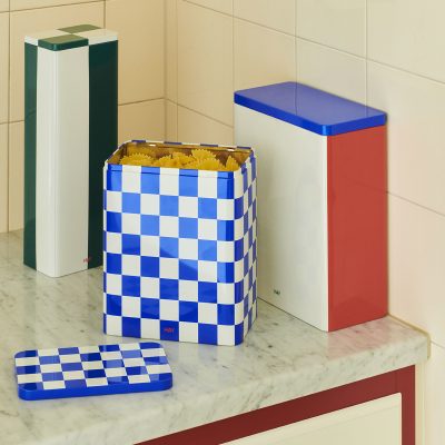 TIN Container XL, Off White, Blue & Red