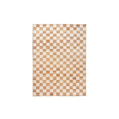 CHECK Wool Jute Rug, Off White/Natural