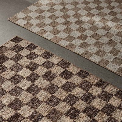CHECK Wool Jute Rug, Off White/Natural