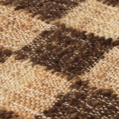 CHECK Wool Jute Runner, Coffee/Natural