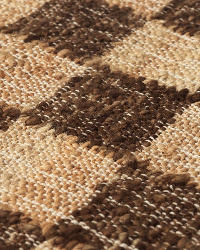 CHECK Wool Jute Rug, Coffee/Natural