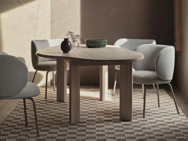 CHECK Wool Jute Rug, Off White/Natural