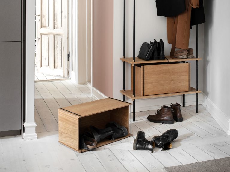 STORAGE BOX, Oak/Black, w/o Lid