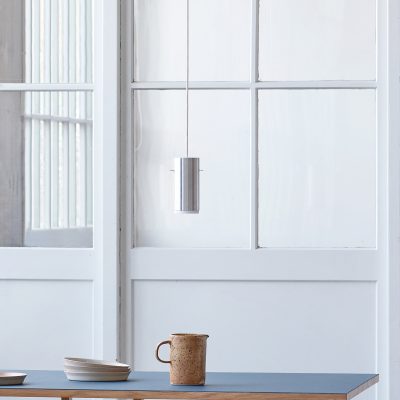 TUBE PENDANT Small, Brushed Aluminium