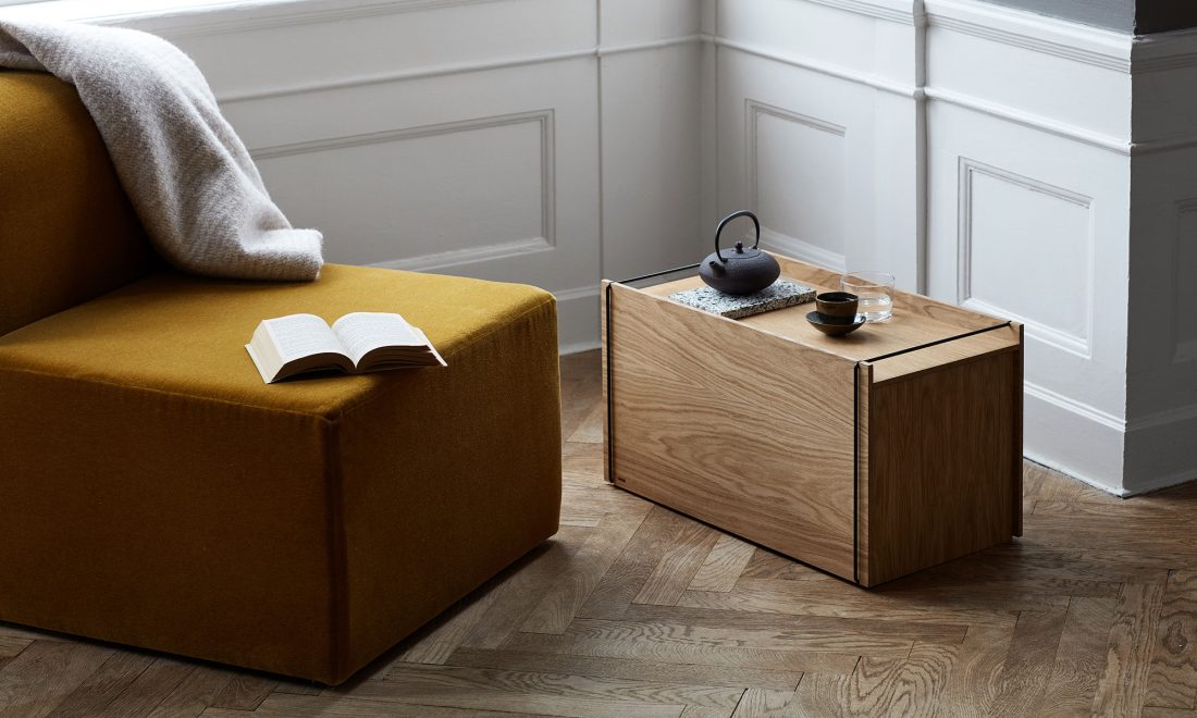 STORAGE BOX, Oak/Black, w/o Lid