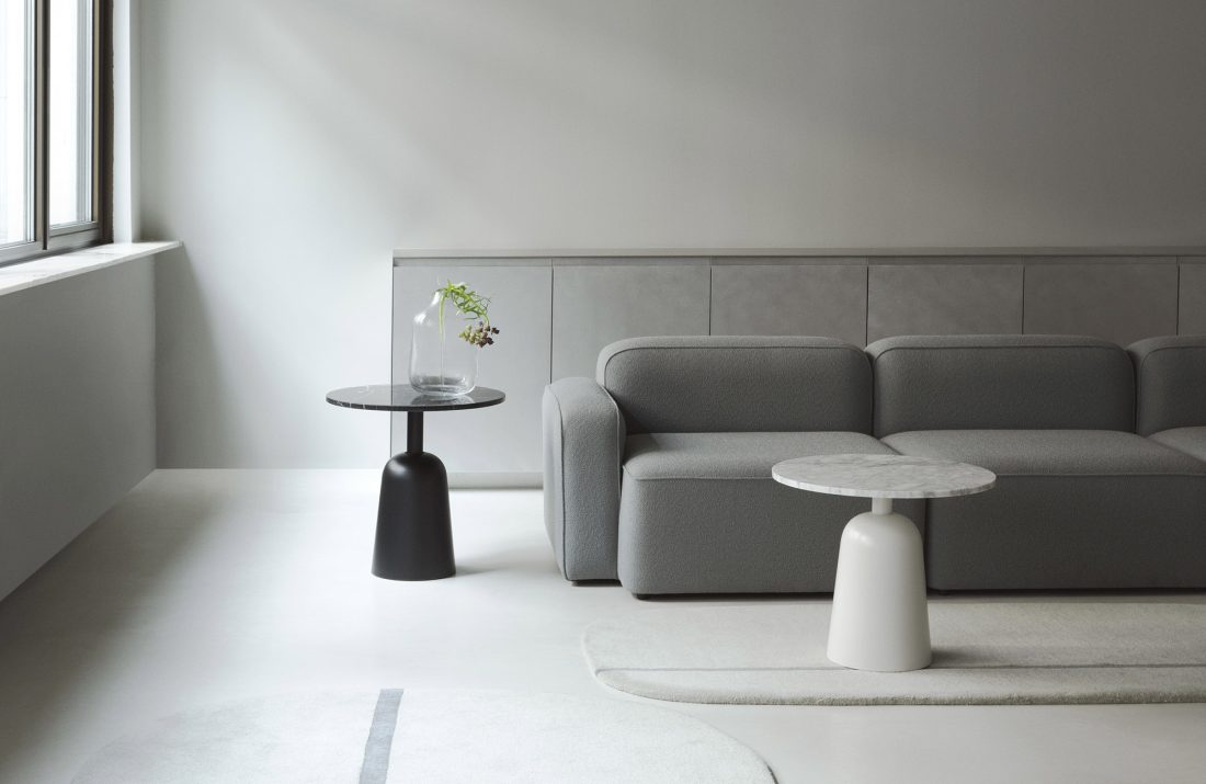TURN Table Marble, Black