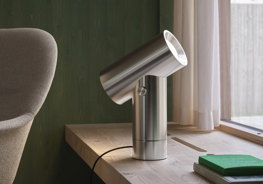 BEAM Table Lamp, Polished Aluminum